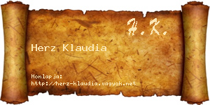 Herz Klaudia névjegykártya